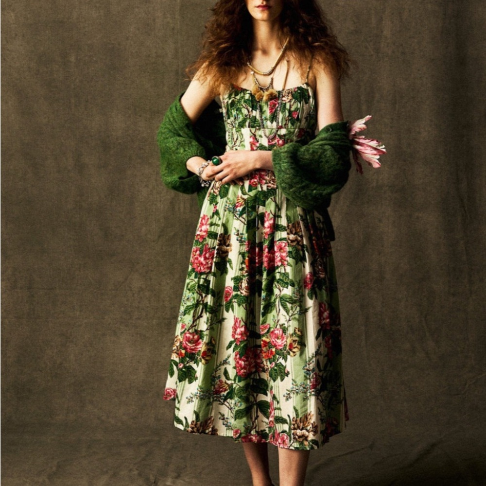 Floral Green Midi Dress